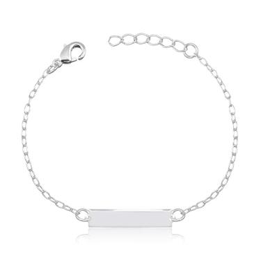 Imagem de Pulseira Infantil Elos 1x1 com Chapa Retangular Lisa (13cm)