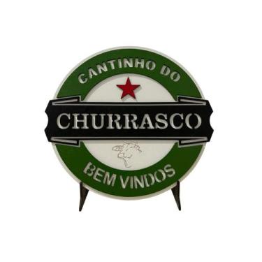 Imagem de Placa Decorativa Cantinho do Churrasco Cervejas Meu Boteco Amigos Bem 