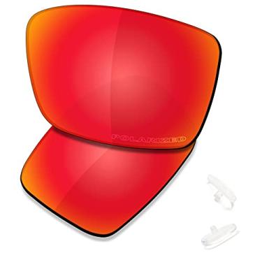 Imagem de SAUCER Lentes de reposição premium e protetores de nariz compatíveis com óculos de sol Costa Del Mar Helo High Defense - Vermelho fogo polarizado