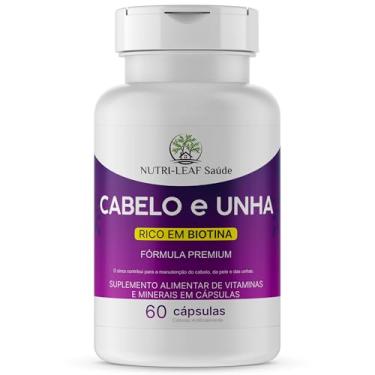 Imagem de Cabelo e Unha – Com Biotina, Zinco, Colágeno e Nutrientes – Crescimento Capilar, Volume, Queda, Brilho e Pele Saudável – Fórmula Premium de Alta Absorção – NUTRI-LEAF Saúde