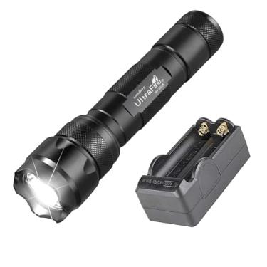 Imagem de ULTRAFIRE Lanterna tática WF-502B 1000 lúmens - Mini lanterna LED de modo único, lanterna policial de grau militar brilhante para segurança, acampamento e emergência