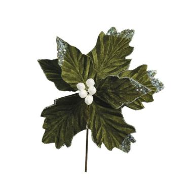 Imagem de Flore Bico de Papagaio Veludo Verde Texturizado Luxo 25cm - Magizi