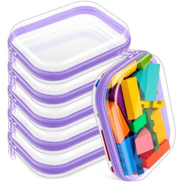 Imagem de Bolsas de lápis Sanwuta Bolsa de maquiagem com zíper de plástico rígid