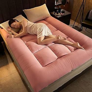 Imagem de Colchão De Futon De Chão Japonês, Almofada De Dormir De Tapete De Tatami Engrossado, Colchão Dobrável De Enrolar, Colchão De Dormitório, Colchão Portátil Futo, C, 120x200cm (47.2 * 78.7 in)