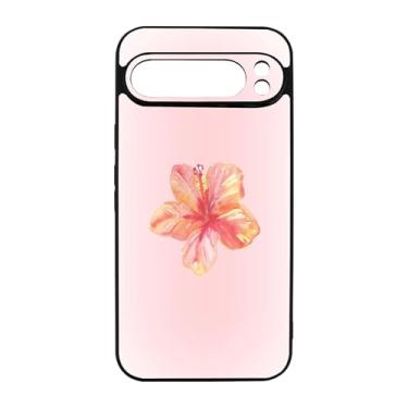 Imagem de qizjio Linda capa de telefone Aura Hibiscus à prova de choque com flores estéticas para Google Pixel 9 Pro XL