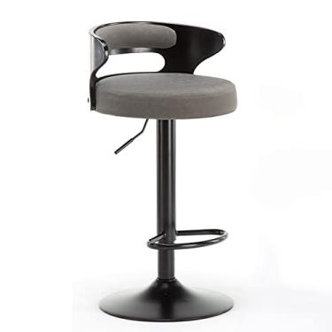 Imagem de Cadeira de bar de couro PU fosco cadeira de bar sala de estar móveis de cozinha encosto alto banco de bar europeu bar giratório levantamento bar bar bancos ajustáveis (cor: C)