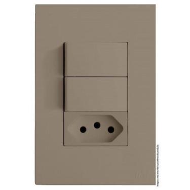 Imagem de Kit Interruptor Duplo Paralelo + Tomada 10A 4X2 Brs12265-3Fe - Blux Re