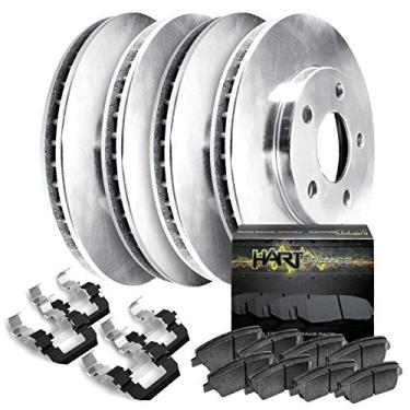 Imagem de Hart Brakes Rotores de freio dianteiros e traseiros pastilhas de cerâmica de substituição originais compatíveis com BMW X3, X4 2011-2018