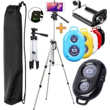 Imagem de Tripé Câmera Suporte Celular Telescópio Pedestal Profissional Smartpho