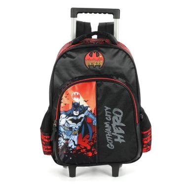 Imagem de Mochila Escolar Rodinha Carrinho Infantil Menino Batman-Masculino