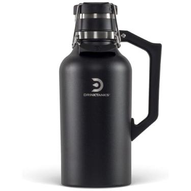 Imagem de DrinkTanks Cooler Portátil para Garrafas de cerveja com Isolamento Duplo, Aço Inox, Preto