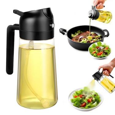 Imagem de Pulverizador de óleo de vidro preto de 450 ml para cozinhar, frasco de despejo e spray de uso duplo para azeite de oliva, vinagre, cozinha e churrasqueira