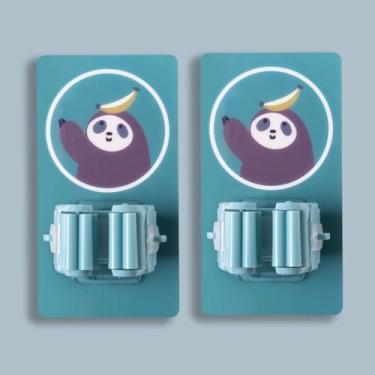 Imagem de Pacote com 2 suportes de vassoura, organizador de ferramentas de desenho animado para jardim, garagem, organizador de lavanderia, itens essenciais