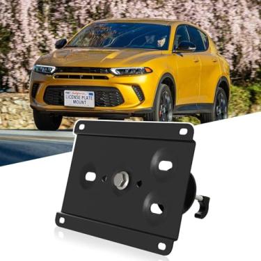 Imagem de Suporte de licença frontal sem broca compatível com Dodge Hornet 2023-2024 Suporte de montagem de grade de placa de carro antifurto Capas de etiqueta de carro à prova de ferrugem, acessórios de carro