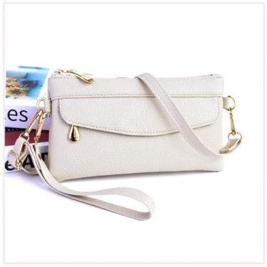 Imagem de Bolsas transversais pequenas para mulheres, carteira e porta-moedas, bolsa de pulso de poliuretano macio, Off-white, Small