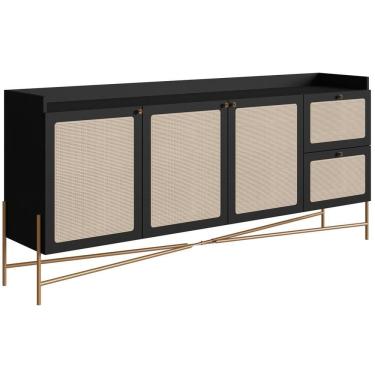 Imagem de Aparador Balcao Buffet 183 Cm Pes Metal 28935 Oslo Nero Artesano Nero
