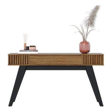 Imagem de Aparador Rivieira Ripado 1 Gaveta Noce Milano Preto - Pr Móveis Noce Milano Preto