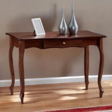 Imagem de Aparador Para Sala 1 Gaveta Pés Luiz Xv - Castanho Envelhecido