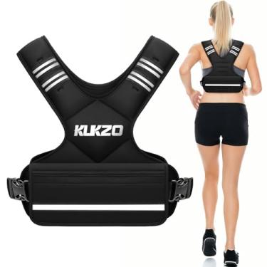 Imagem de KUKZO Colete feminino com peso ajustável masculino, colete de peso de 2,7 a 5,4 kg com 6 pesos de ferro para treinamento de força, corrida, caminhada, treino, fitness, preto