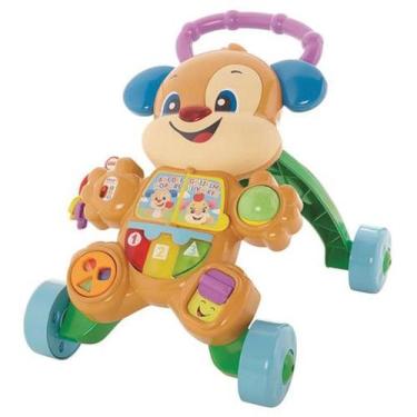 Imagem de Fisher-price infant apr. br. cachorrinho que anda mattel, Bege e Azul,
