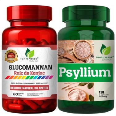 Imagem de Kit Glucomannan 60 Cáps + Psyllium 120 Cáps - Fonte Verde