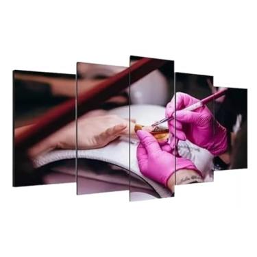Imagem de Genérico - Kit Decorativo 5 Peças 95x60cm Mosaico Manicure Salão De Beleza Esmalte