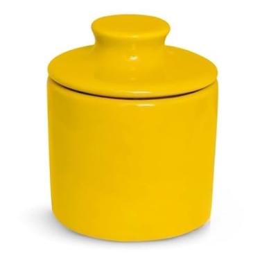 Imagem de Porta Manteiga com Vedação Total, Conserva Manteiga Fresca e Saborosa, Protege Contra Odores da Geladeira, Fácil de Abrir e Usar, Ideal para Cozinha(Amarelo)