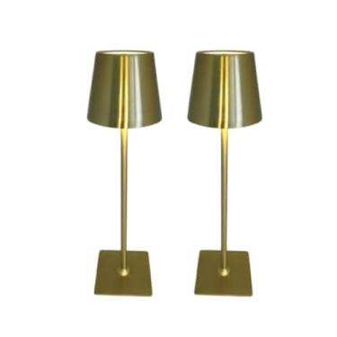 Imagem de Kit 2 Luminárias De Mesa Abajur Escritório Led Base Metal Touch