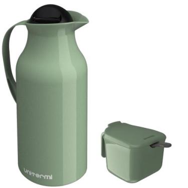 Imagem de Kit Garrafa Térmica 1 Litro Siena Unitermi e Acompanha Açucareiro 350 