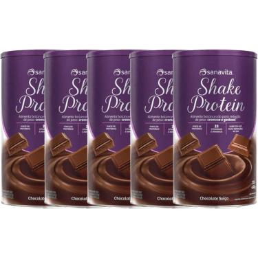 Imagem de Kit 5X Shake Protein - 450g Chocolate Suíço - Sanavita-Masculino