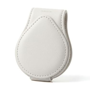 Imagem de Porta Óculos para Carro Suporte Veicular de Para-sol em Couro e Metal com Clip Magnético Prático DRIVR (Branco)