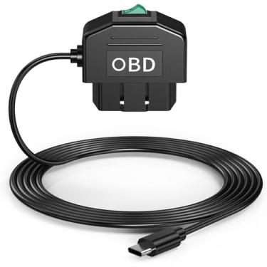 Imagem de Kit de Fiação OBD para Câmera Dash Cam Cabo Energia USB Tipo C Dashcam com 12-24V 5V 3A Proteção contra Baixa Tensão Modo Estacionamento ACC 24 Horas Universal a Maioria das Câmeras GPS Carro Instalaç