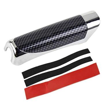 Imagem de 1 peça capa de freio de mão de carro plástico ABS estilo fibra de carbono capa protetora acessório capa preta