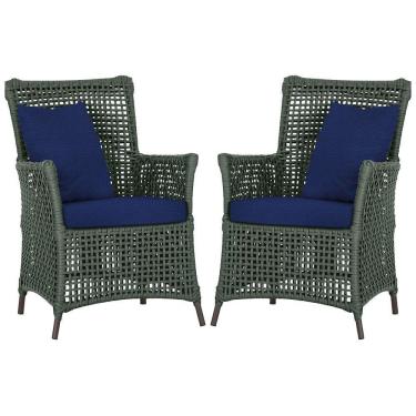 Imagem de Poltronas Igapó Alumínio Pintura Marrom Corda Náutica E10 Verde