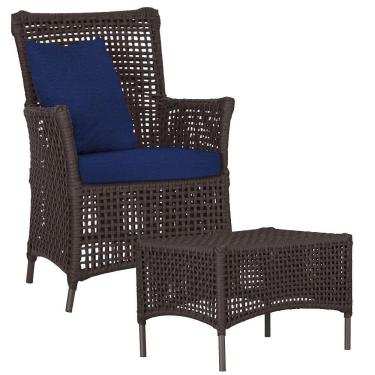 Imagem de Poltrona E Mesa Igapó Em Alumínio Marrom Corda Náutica E10 Marrom