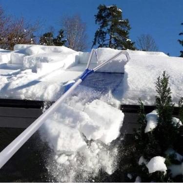 Imagem de JYXYXSCP Pá de neve para teto de carro, ferramenta de neve para telhado com alça telescópica ajustável, ferramenta de limpeza de folhas de telhado, pá de neve manual