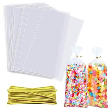 Imagem de OYAVISR Sacos transparentes para doces, 200 peças, 4 x 9, sacos de guloseimas de celofane, sacos de lembrancinhas, sacos de presente, sacos de maçã, sacos de violoncelo, cestas de presente, biscoitos