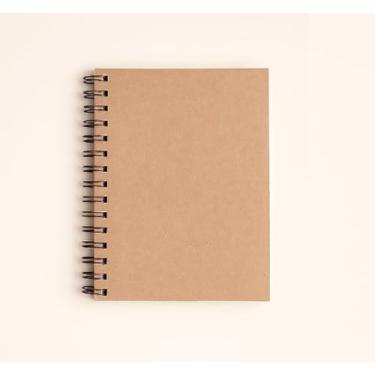 Imagem de Caderno Folhas Brancas 90g Capa Kraft Wire-O com 100 Sem Pauta, Capa Dura, Abertura 360°, Páginas Removíveis, Ideal para Estudos, Desenho, Anotações, Planner, Diário, Bullet Journal e Escritório (A5 148x210mm)