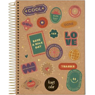 Imagem de Caderno Espiral Universitário Capa Dura 10 Matérias 160f Kraft Color Jandaia Estampa 4