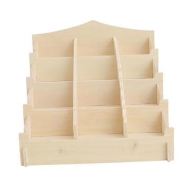 Imagem de UGPLM Expositor de Cartões de Cumprimentos, Porta-Cartões Colecionáveis, Organizador de Adesivos de Madeira, Suporte para Adesivos de Lanches, Catálogos e