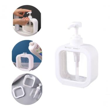 Imagem de Saboneteira Dispenser Para Sabonete Liquido Shampoo Creme 350ml Banheiro Branco