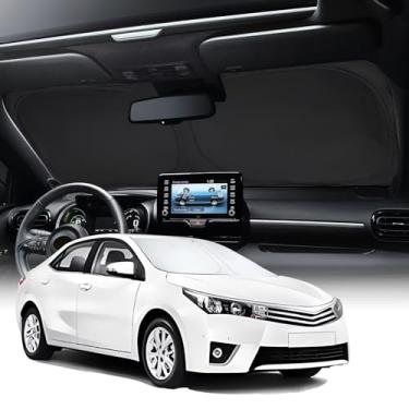 Imagem de Neverland Acessórios de para-brisa para para-sol para carro - tecido revestido de prata Oxford premium, design dobrável, refletor de calor, serve para Toyota Corolla 2009-2013