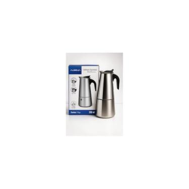 Imagem de Cafeteira Italiana em Aço Inoxidável, 200ml, 4 Xícaras, Acabamento Brilhante, Alça Baquelite, 8,5 x 16,5cm, Preparo por Infusão a Vapor