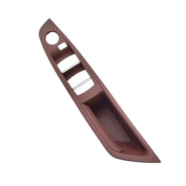 Imagem de Rhd interior do carro frente direita motorista maçaneta da porta capa braço painel substituição Compatível com bmw série 5 f10 f11 520 523 525 528 530 535(Red Brown)