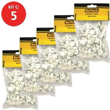 Imagem de Grampo Fixa Fio 12mm + Prego Kit 500 Peças Beltools