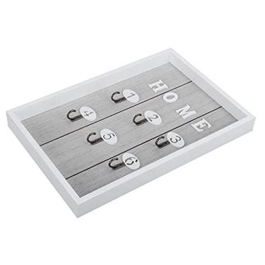 Imagem de Mingzhe Porta-chaves de Madeira Decorativo, Organizador de Chave Montado na Parede, Cabide para Sala Estar, Corredor, Quarto, Estudo (C)