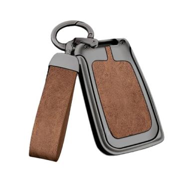 Imagem de Capa De Chave De Carro Em Liga De Zinco, Compatível Com Seat Ateca Leon Fr 2 Ibiza, Capa De Couro Genuíno De Alta Qualidade, Fivela, Acessórios Automotivos(B gun brown)