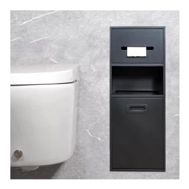 Imagem de Nicho de chuveiro de aço inoxidável, organizador de prateleira embutida, nicho de banheiro de aço inoxidável, para cozinha/sala de estar/quarto (preto, A)