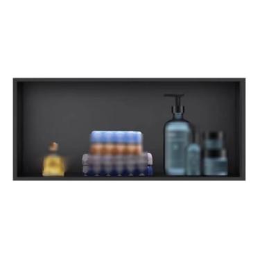 Imagem de Nicho de banheiro embutido para chuveiro, organizador de prateleira embutida para carrinhos de chuveiro, aço inoxidável para banheiro/armazenamento/xampu/artigos de higiene pessoal (cor: preto