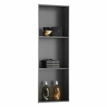 Imagem de Nicho de chuveiro de banheiro de aço inoxidável, prateleira de chuveiro embutida com divisória de metal, armário de parede à prova d'água antiarranhões para sala de estar, chuveiro, cozinha (cor